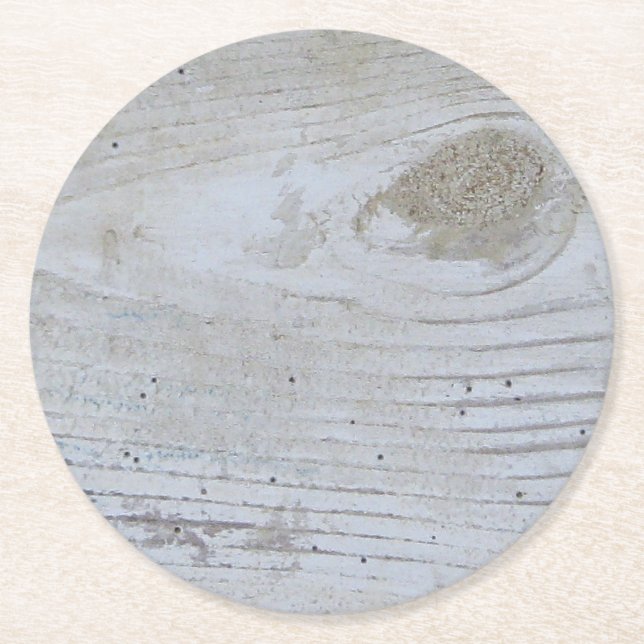 Dessous De Verre Rond Conseil blanchi rustique (Devant)