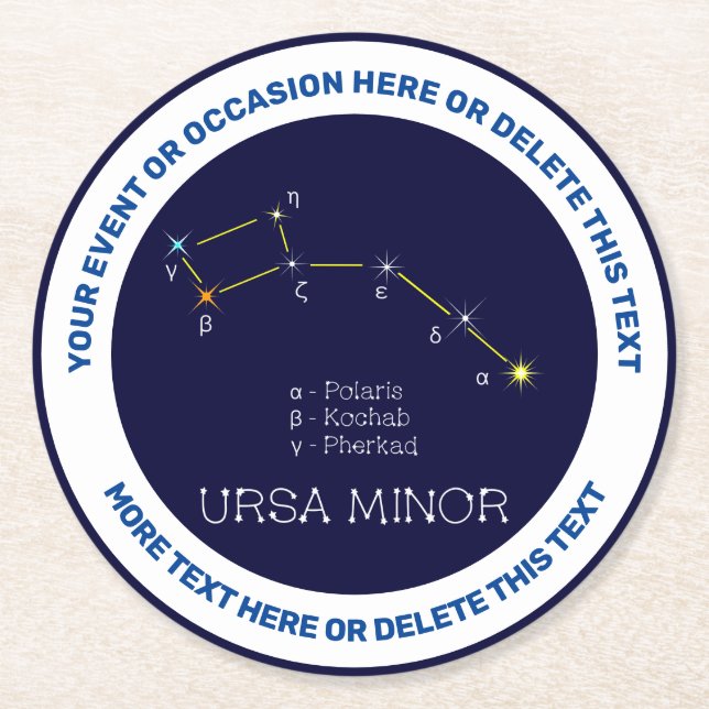 Dessous De Verre Rond Constellation de l'hémisphère Nord Ursa mineure (Devant)