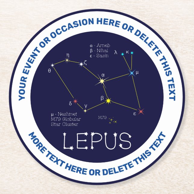 Dessous De Verre Rond Constellation de l'hémisphère sud (Devant)