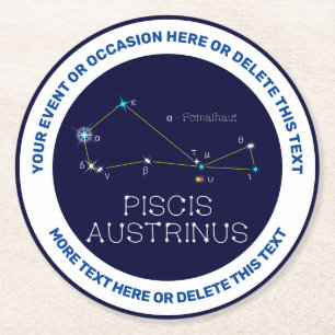 Dessous De Verre Rond Constellation de l'hémisphère Sud Piscis Austrinus