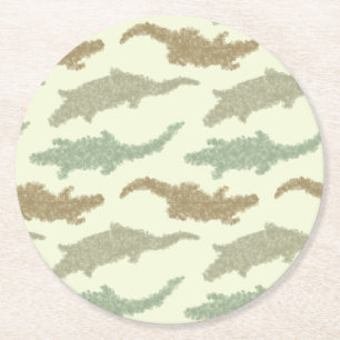 Dessous De Verre Rond Cool Camo Alligators - motif sans soudure.