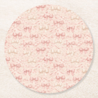 Dessous De Verre Rond Coquette Bow Pattern