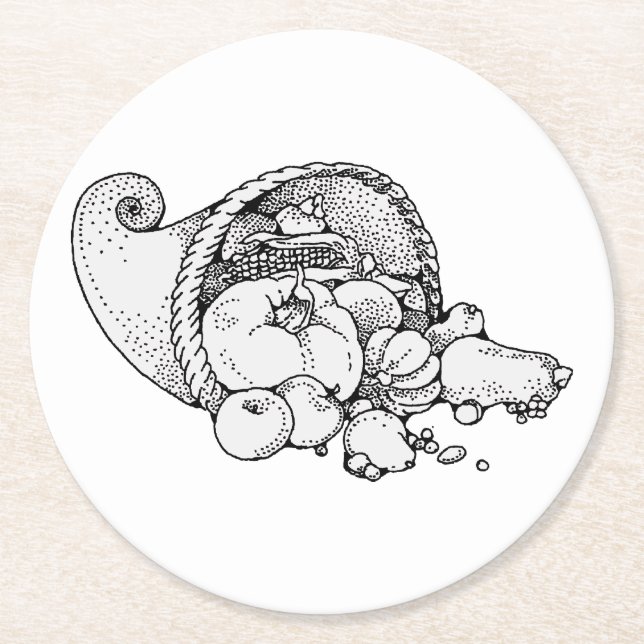 Dessous De Verre Rond cornucopia (Devant)