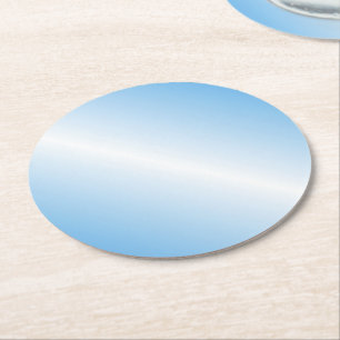 Dessous De Verre Rond Couleur bleue blanche personnalisée Modèle blanc