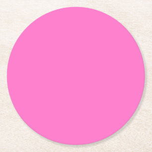 Dessous De Verre Rond Couleur solide rose néon   Classique
