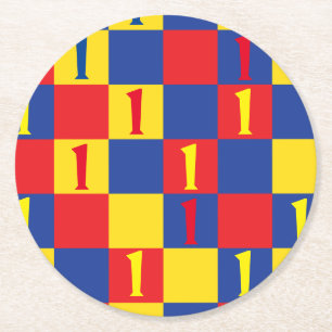 Dessous De Verre Rond Couleurs primaires Fête d'anniversaire de l'enfant