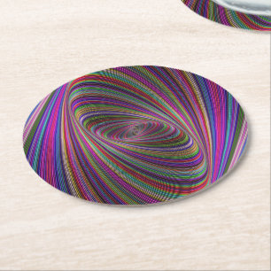 Dessous De Verre Rond Couleurs psychédéliques