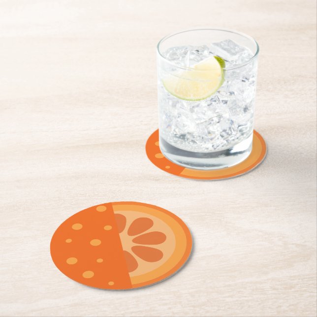 Dessous De Verre Rond Coupe orange cuite v2 (En situation)