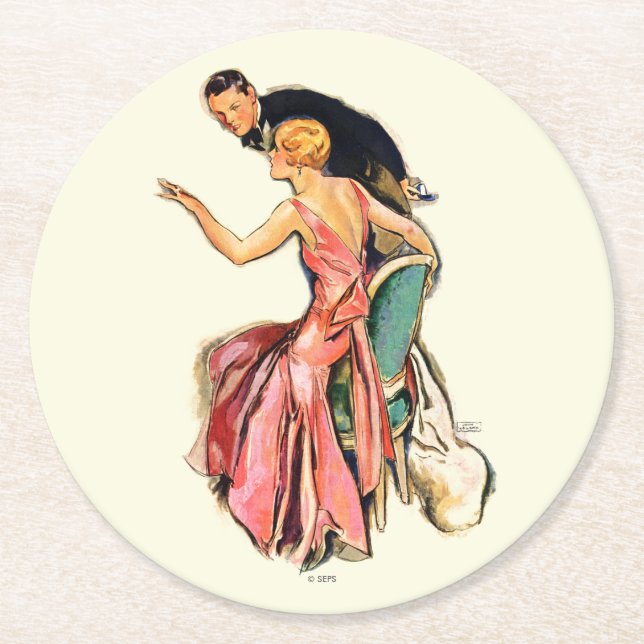 Dessous De Verre Rond Couple engagé (Devant)