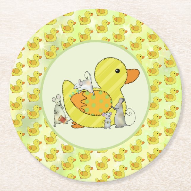 Dessous De Verre Rond Couture de canard (Devant)