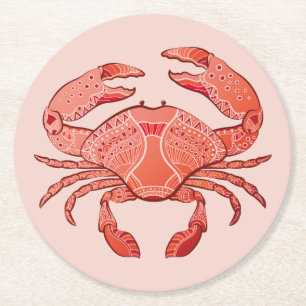 Dessous De Verre Rond Crabe de style