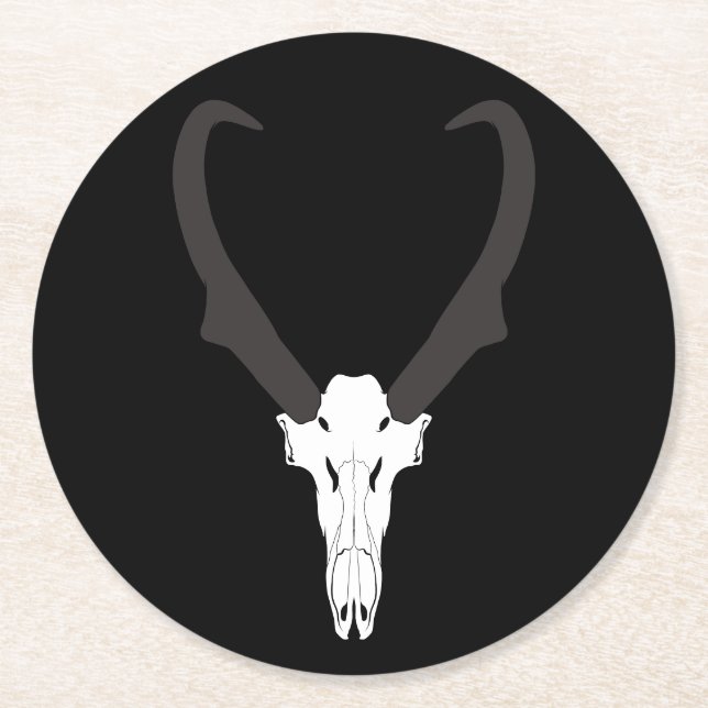 Dessous De Verre Rond Crâne de pronghorn personnalisable (Devant)