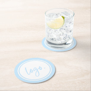 DESSOUS DE VERRE ROND CRÉEZ VOTRE PROPRE LOGO D'AFFAIRES MINIMAL PERSONN