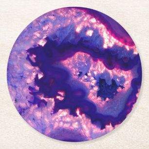 Dessous De Verre Rond cristal agrée violet élégant