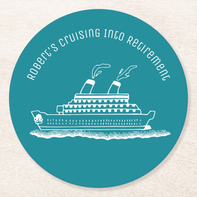 Dessous De Verre Rond Croisière Blue Retirement (Devant)