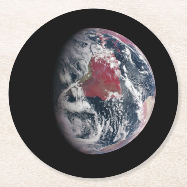 Dessous De Verre Rond Croissance plante Sur La Planète Terre. (Devant)