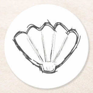 Dessous De Verre Rond Croquis de coquillage