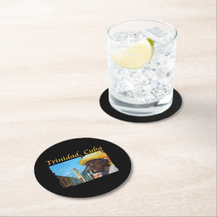 Dessous De Verre Rond Cuba - Trinidad Cubain Cigar Art