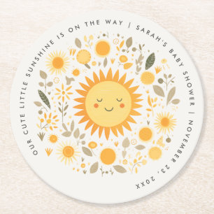 Dessous De Verre Rond Cuisine Notre Petit Baby shower Soleil Boho