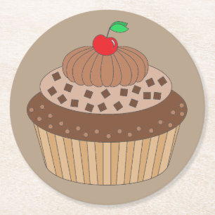 Dessous De Verre Rond Cupcake au chocolat