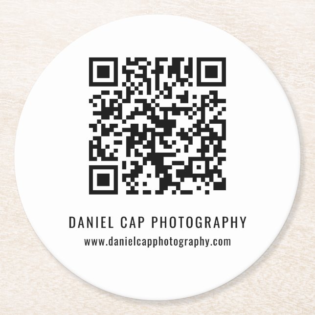 Dessous De Verre Rond Custom QR Code Business (Devant)