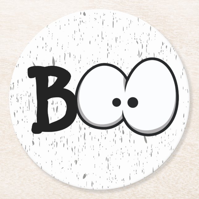 Dessous De Verre Rond Cute Boo Crazy Eyes Halloween (Devant)