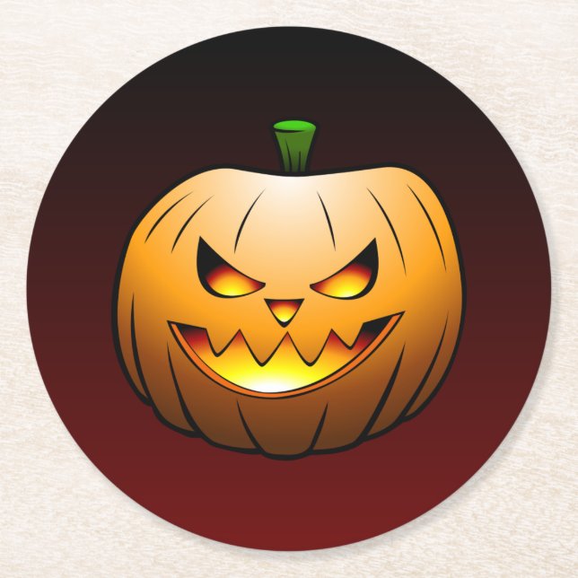Dessous De Verre Rond Cute Citrouille Halloween (Devant)