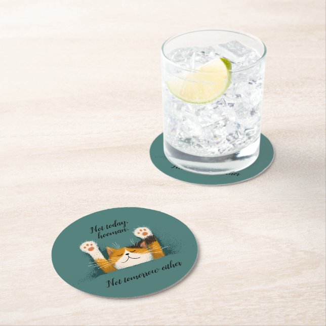 Dessous De Verre Rond Cute Funny Cat Nap (En situation)