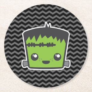 Dessous De Verre Rond Cute Kawaii Frankenstein Monster Fête d'Halloween