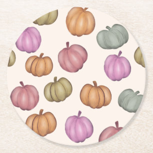 Dessous De Verre Rond Cute Pastel Citrouille Pastel Motif