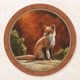 Dessous De Verre Rond Cute Red Fox