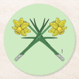 Dessous De Verre Rond Daffodils traversés