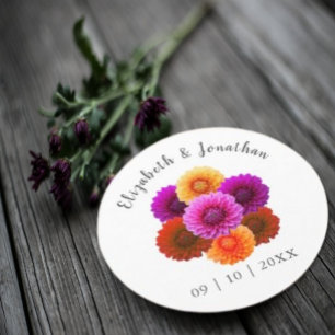 Dessous De Verre Rond Dahlia Mariage d'automne