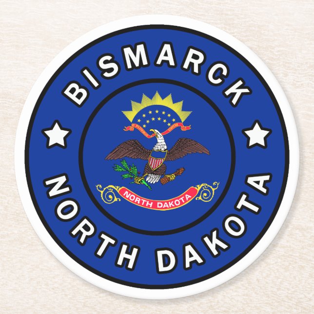 Dessous De Verre Rond Dakota de Bismarck (Devant)