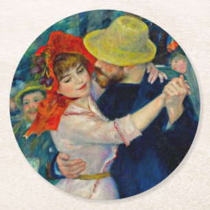 Dessous De Verre Rond Danse à Bougival Pierre Renoir