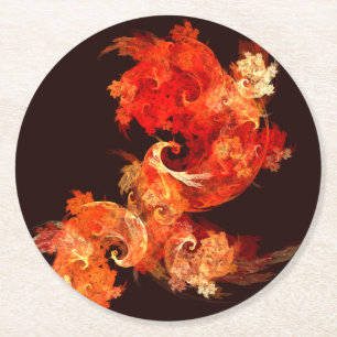Dessous De Verre Rond Danse Feux d'artifice Art Abstrait