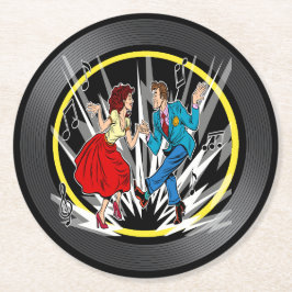 Dessous De Verre Rond Danseurs Jitterbug Shag