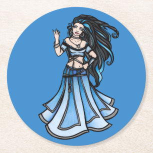 Dessous De Verre Rond Danseuse du ventre d'hiver