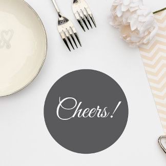 Dessous De Verre Rond Dark Gray Wedding Cocktail Coaster