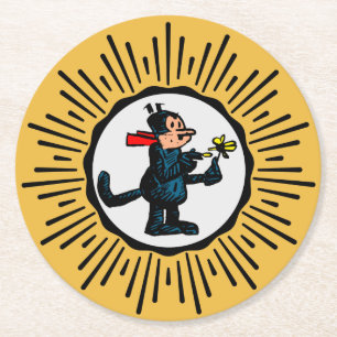 Dessous de verre rond de chatte Starburst de style
