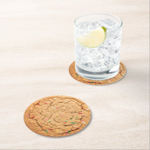 DESSOUS DE VERRE ROND DÉLICIEUX COOKIE BISCUIT