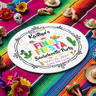 Dessous De Verre Rond Dernière Fête Mexicaine de Bachelorette Party