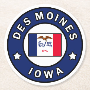 Dessous De Verre Rond Des Moines Iowa