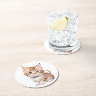 Dessous De Verre Rond Design adorable Baby Kitten