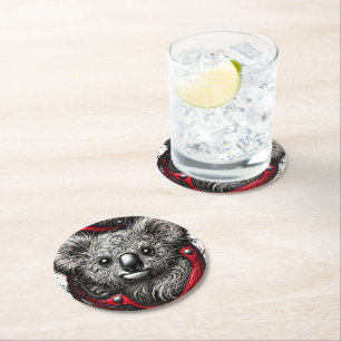 Dessous De Verre Rond Design artistique de l'ours Koala