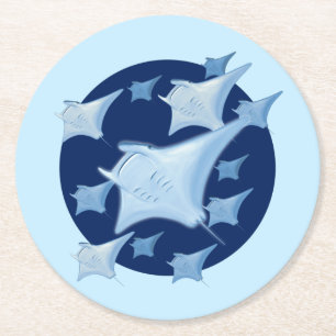 Dessous De Verre Rond Design graphique Manta Ray Lover