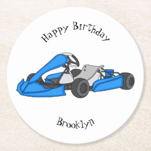 Dessous De Verre Rond dessin animé de Kart racing