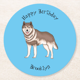 Dessous De Verre Rond dessin humoristique sibérien husky