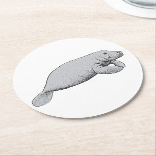 Dessous De Verre Rond Dessin vintage Manate