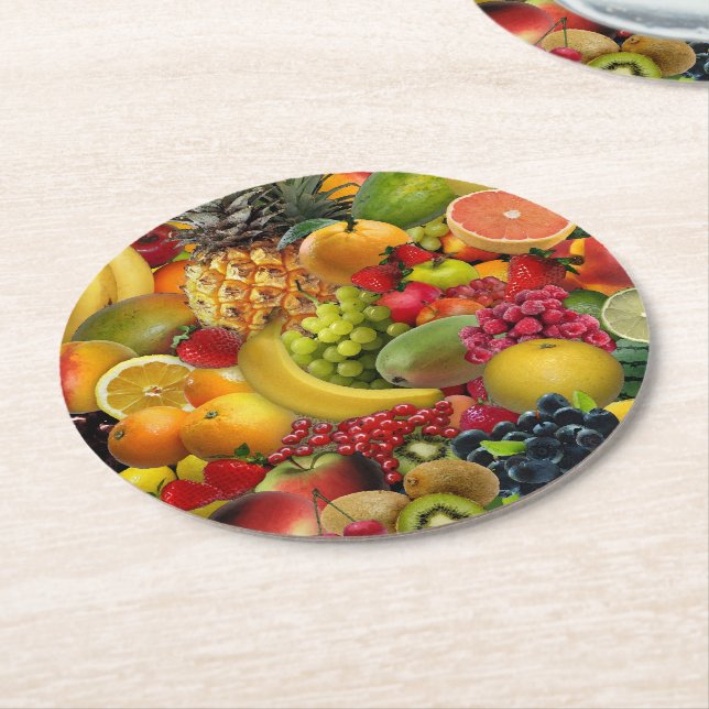 Dessous De Verre Rond Dessous de verre de fruits (Incliné)